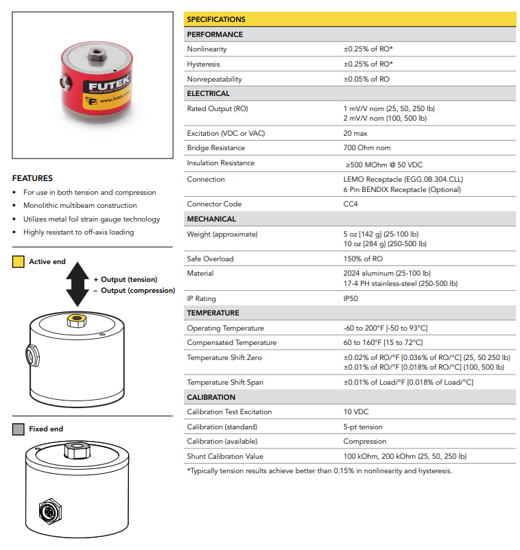 LCF300-25lb稱重傳感器