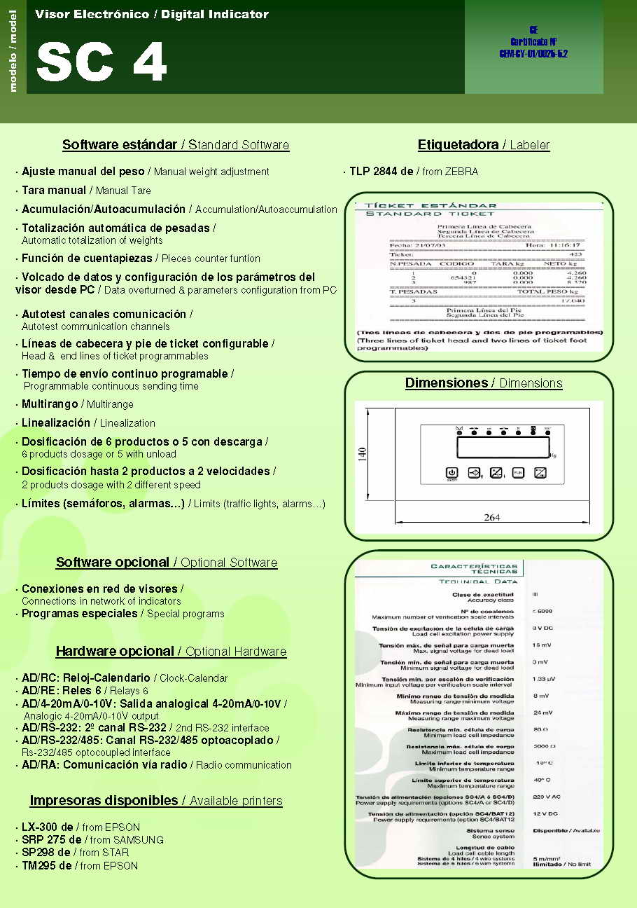 SC-4 稱重顯示儀表技術參數圖2