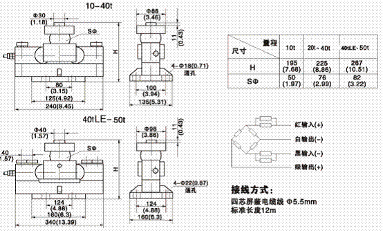 HM9B-C3-40T-16B1-B1稱(chēng)重傳感器平面圖